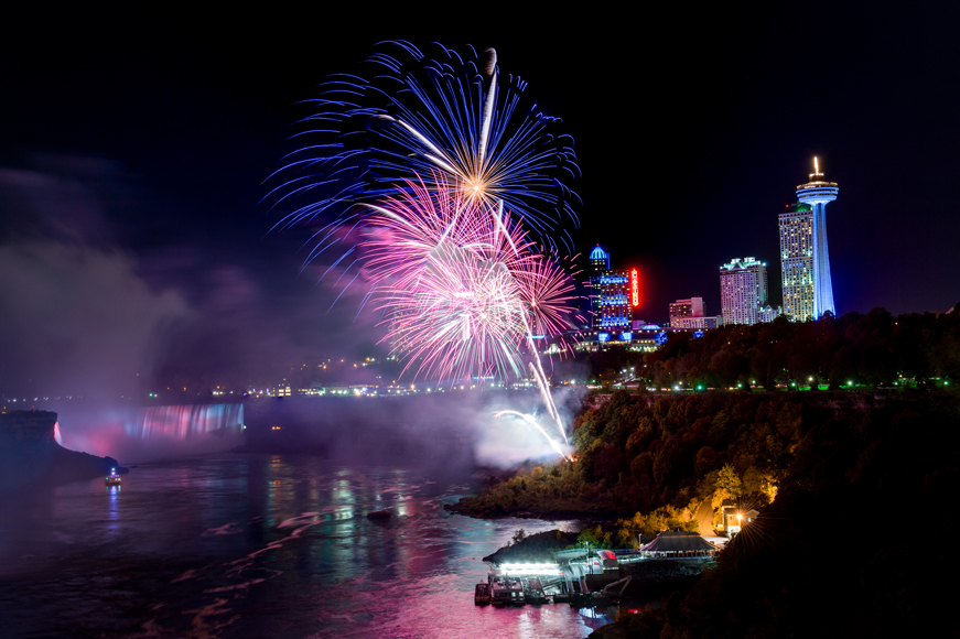 A falls fireworks background image with a 'Special' logo on top